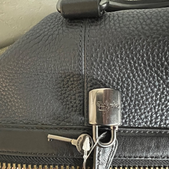 Coach Leather Navy Duffle Like New - Picture 6 of 9